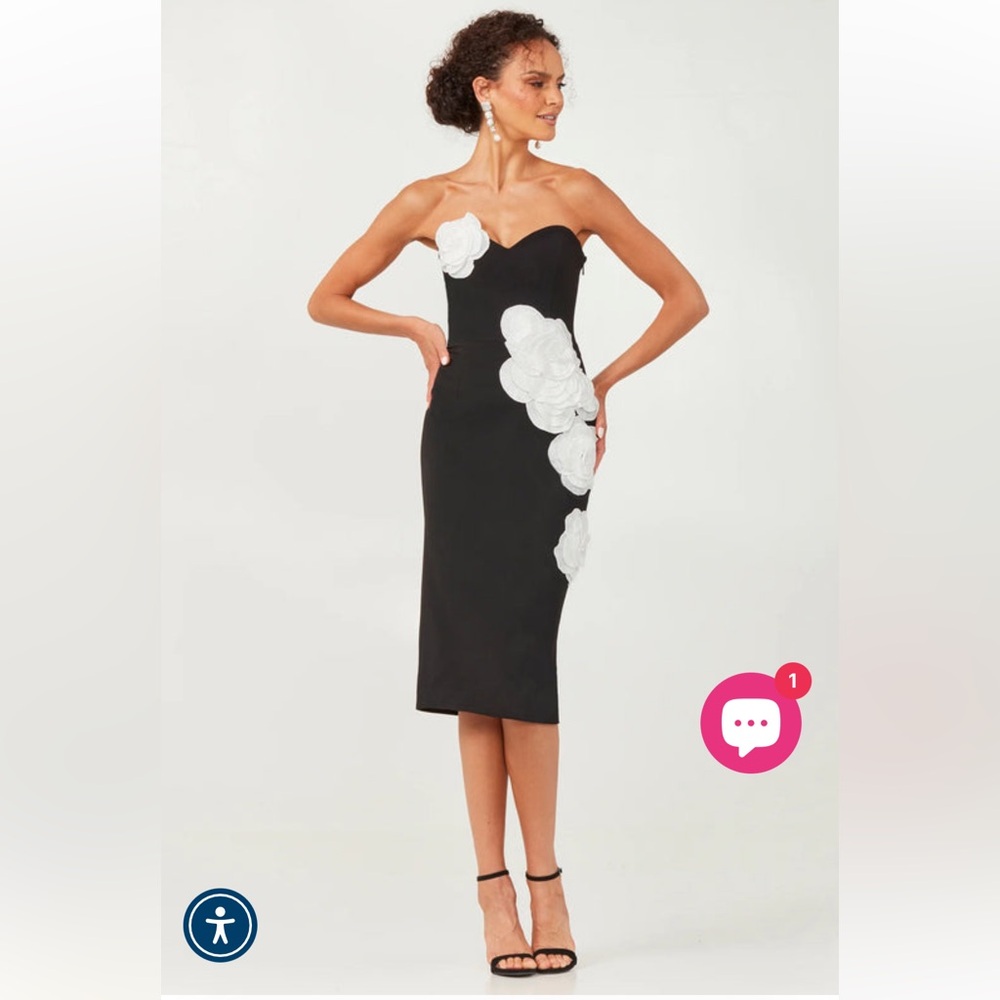 NWT: Helsi Kaia 3D Floral Strapless Midi Dress, size small